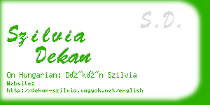 szilvia dekan business card